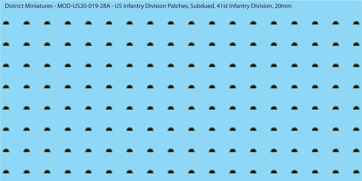 Modern US - US Infantry Division Patches, Subdued (Multiple Options), 20mm Decals
