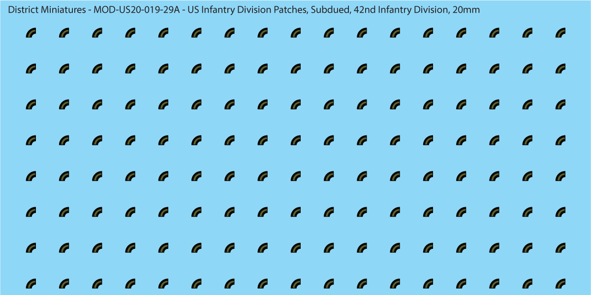 Modern US - US Infantry Division Patches, Subdued (Multiple Options), 20mm Decals