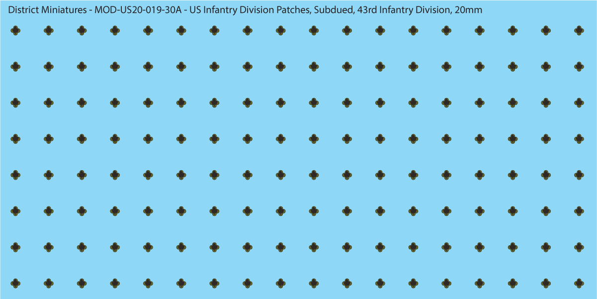 Modern US - US Infantry Division Patches, Subdued (Multiple Options), 20mm Decals