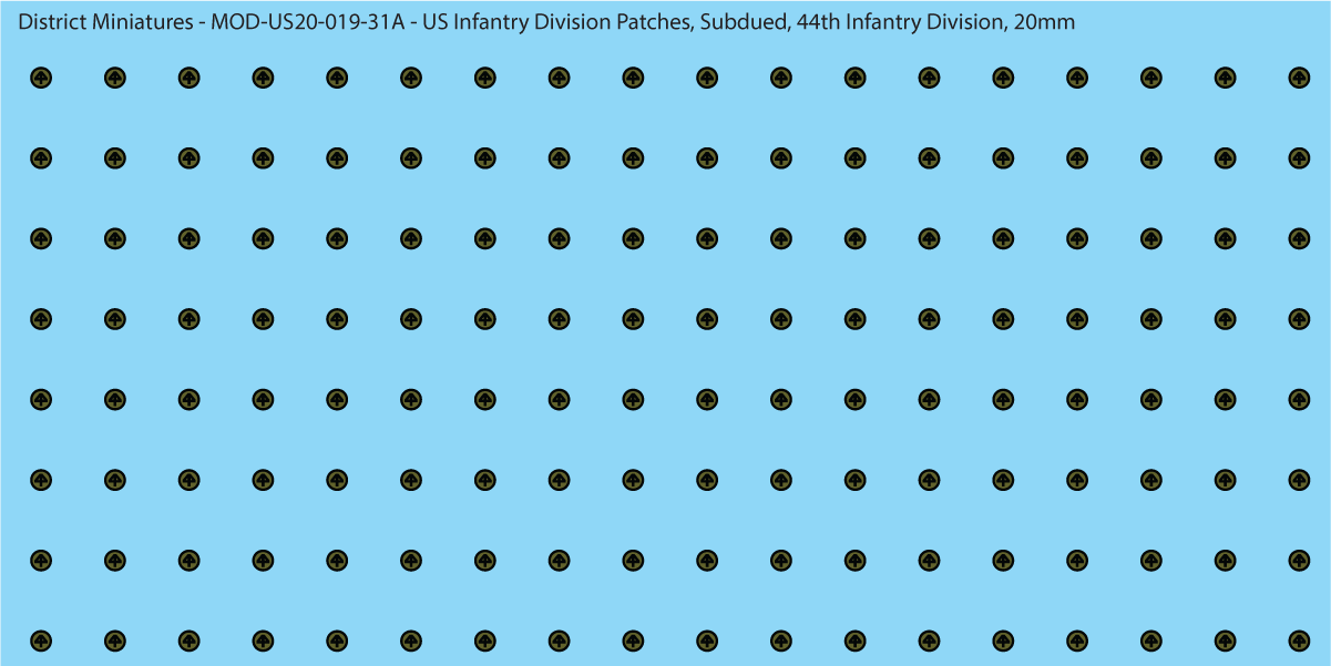 Modern US - US Infantry Division Patches, Subdued (Multiple Options), 20mm Decals