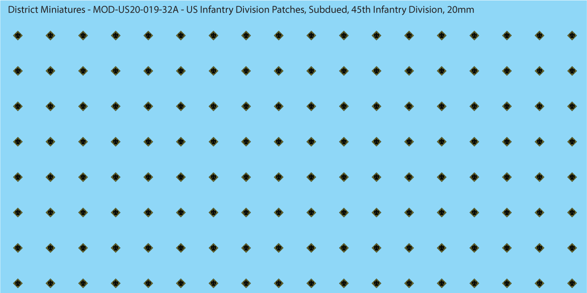 Modern US - US Infantry Division Patches, Subdued (Multiple Options), 20mm Decals