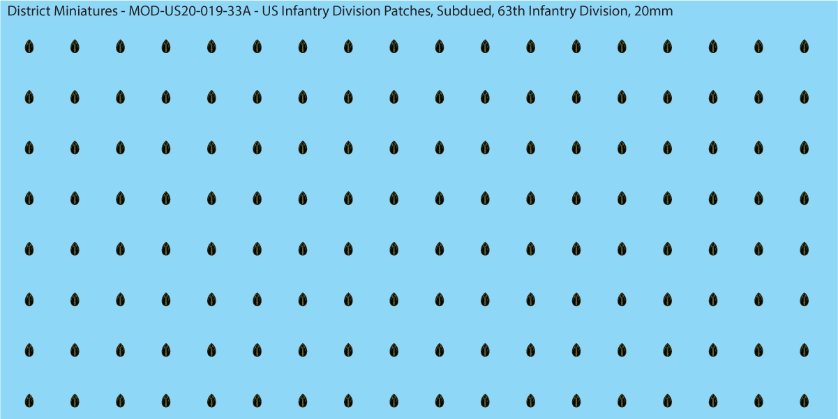 Modern US - US Infantry Division Patches, Subdued (Multiple Options), 20mm Decals