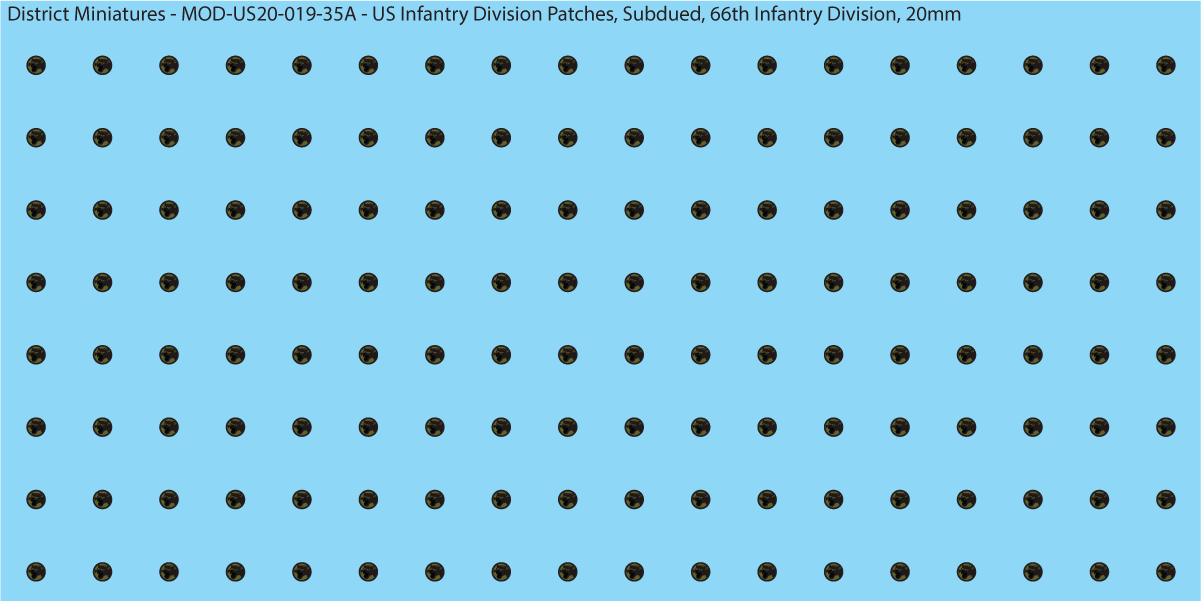 Modern US - US Infantry Division Patches, Subdued (Multiple Options), 20mm Decals