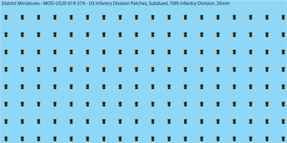 Modern US - US Infantry Division Patches, Subdued (Multiple Options), 20mm Decals