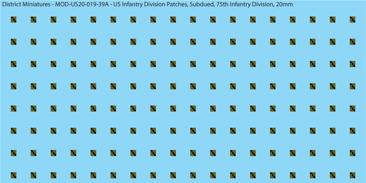 Modern US - US Infantry Division Patches, Subdued (Multiple Options), 20mm Decals