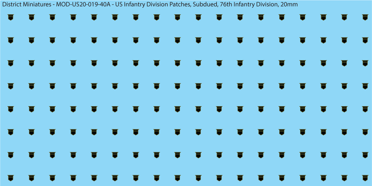 Modern US - US Infantry Division Patches, Subdued (Multiple Options), 20mm Decals