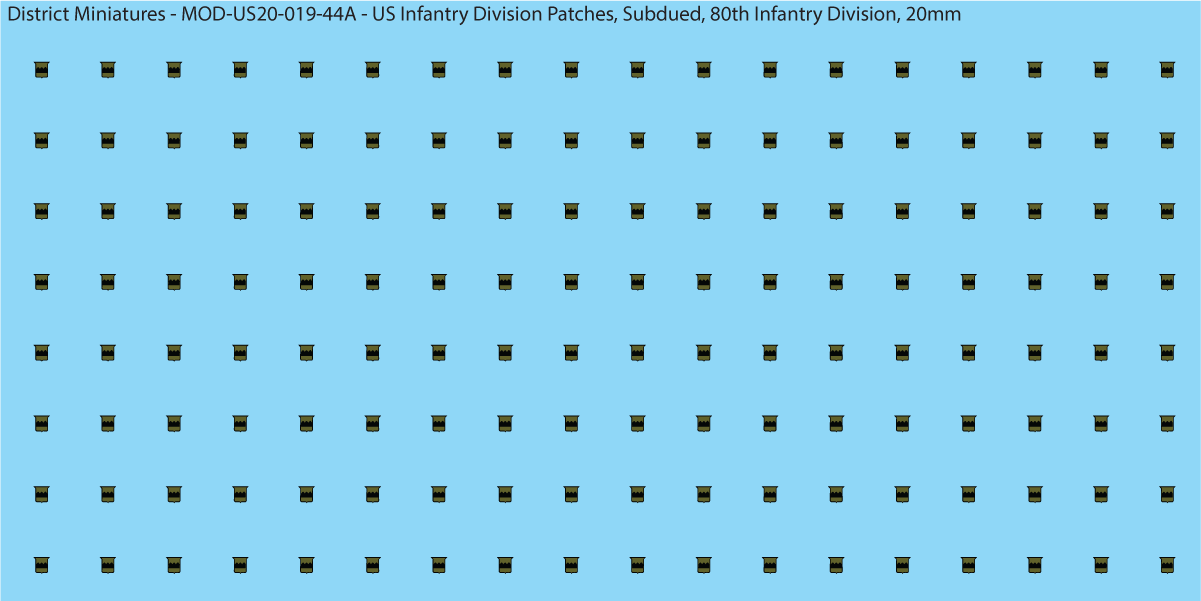 Modern US - US Infantry Division Patches, Subdued (Multiple Options), 20mm Decals