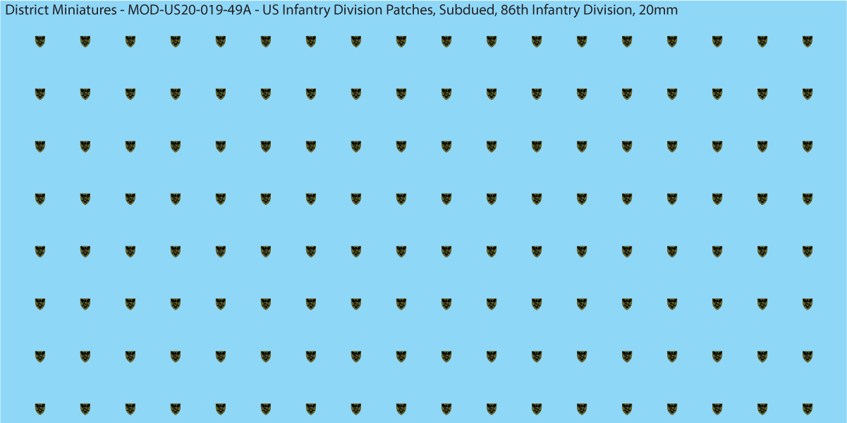 Modern US - US Infantry Division Patches, Subdued (Multiple Options), 20mm Decals