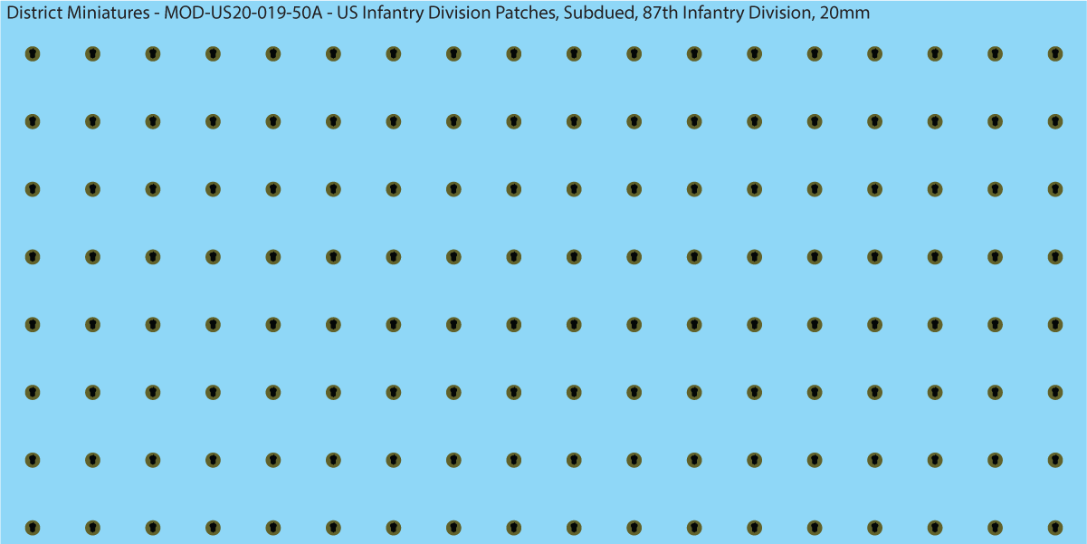 Modern US - US Infantry Division Patches, Subdued (Multiple Options), 20mm Decals