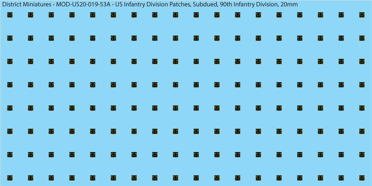 Modern US - US Infantry Division Patches, Subdued (Multiple Options), 20mm Decals