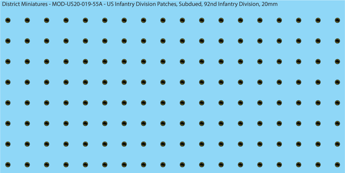 Modern US - US Infantry Division Patches, Subdued (Multiple Options), 20mm Decals
