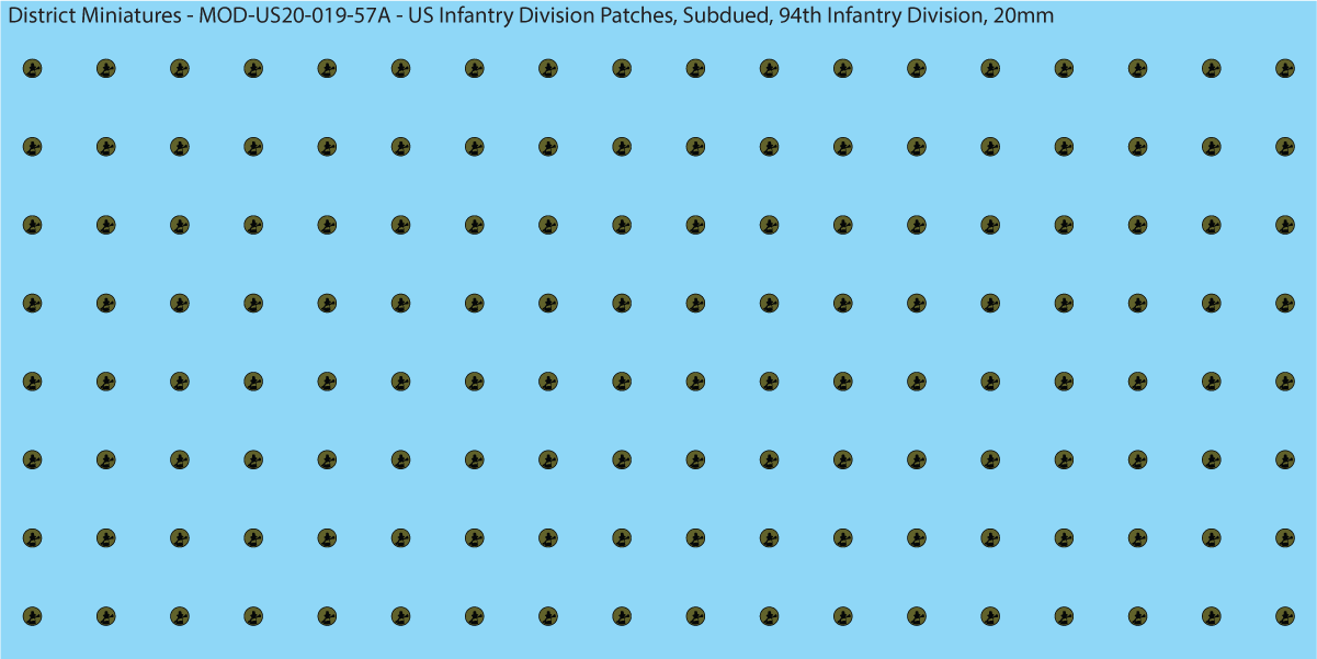 Modern US - US Infantry Division Patches, Subdued (Multiple Options), 20mm Decals