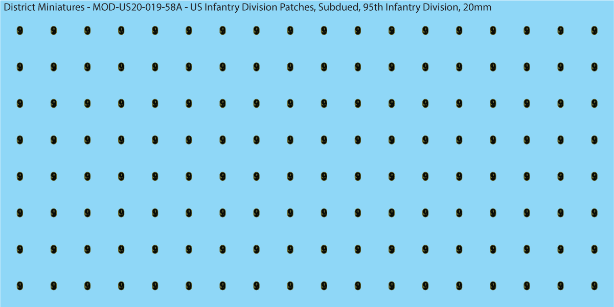 Modern US - US Infantry Division Patches, Subdued (Multiple Options), 20mm Decals