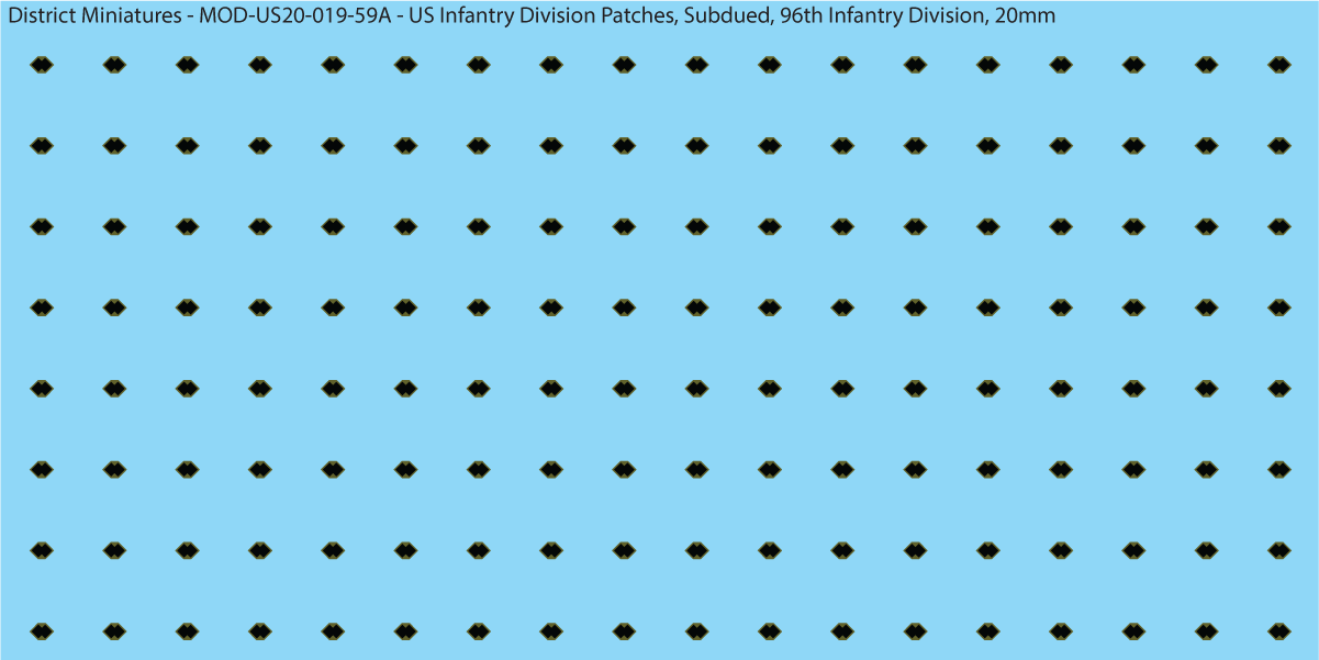 Modern US - US Infantry Division Patches, Subdued (Multiple Options), 20mm Decals