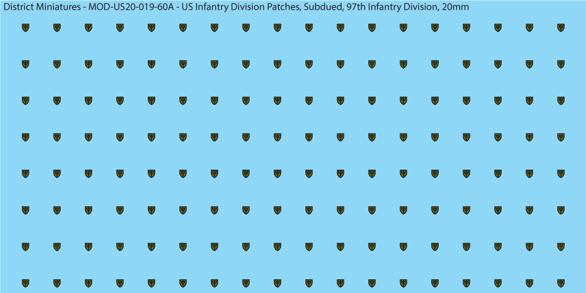 Modern US - US Infantry Division Patches, Subdued (Multiple Options), 20mm Decals