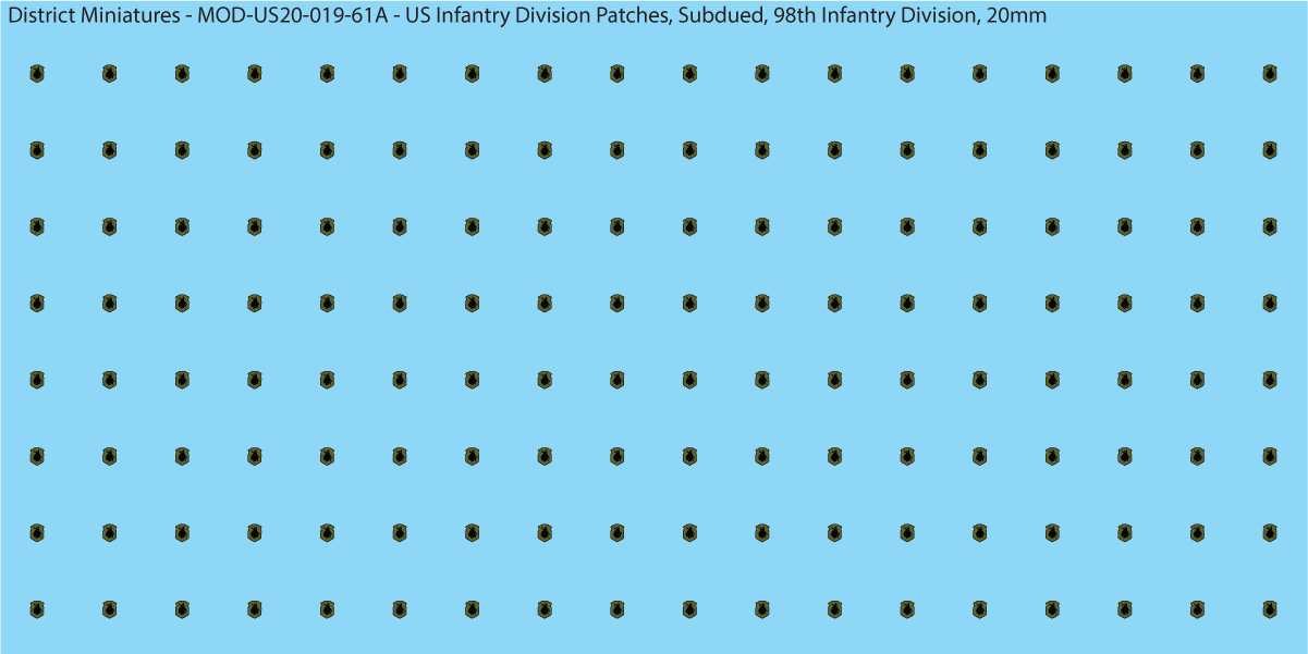 Modern US - US Infantry Division Patches, Subdued (Multiple Options), 20mm Decals