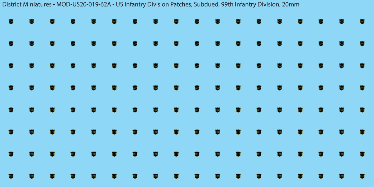 Modern US - US Infantry Division Patches, Subdued (Multiple Options), 20mm Decals