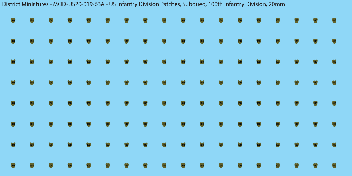 Modern US - US Infantry Division Patches, Subdued (Multiple Options), 20mm Decals