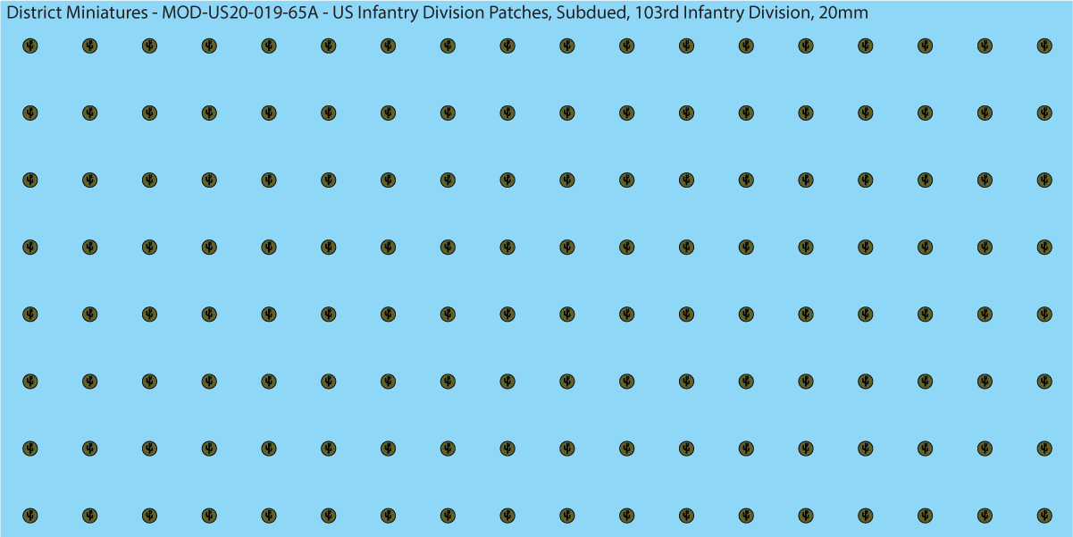 Modern US - US Infantry Division Patches, Subdued (Multiple Options), 20mm Decals