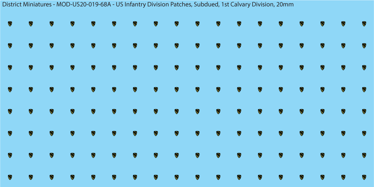 Modern US - US Infantry Division Patches, Subdued (Multiple Options), 20mm Decals