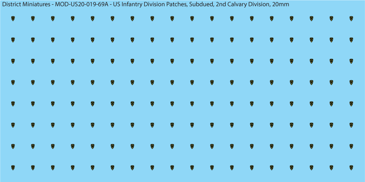 Modern US - US Infantry Division Patches, Subdued (Multiple Options), 20mm Decals