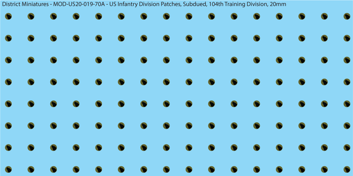 Modern US - US Infantry Division Patches, Subdued (Multiple Options), 20mm Decals