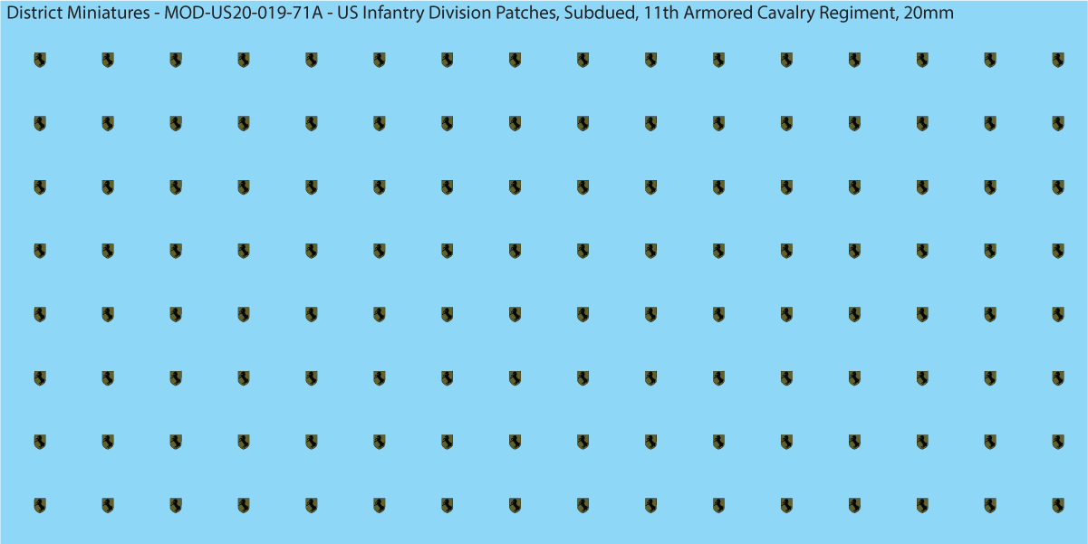Modern US - US Infantry Division Patches, Subdued (Multiple Options), 20mm Decals
