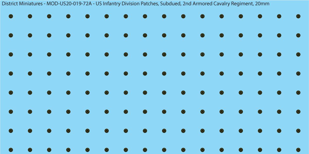 Modern US - US Infantry Division Patches, Subdued (Multiple Options), 20mm Decals