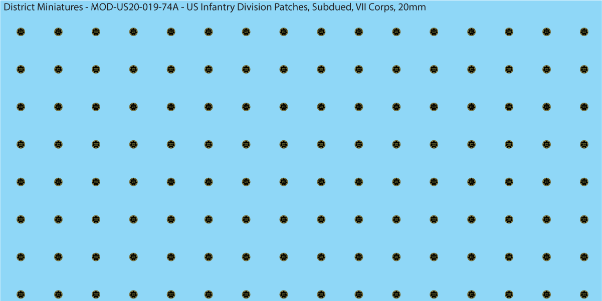 Modern US - US Infantry Division Patches, Subdued (Multiple Options), 20mm Decals