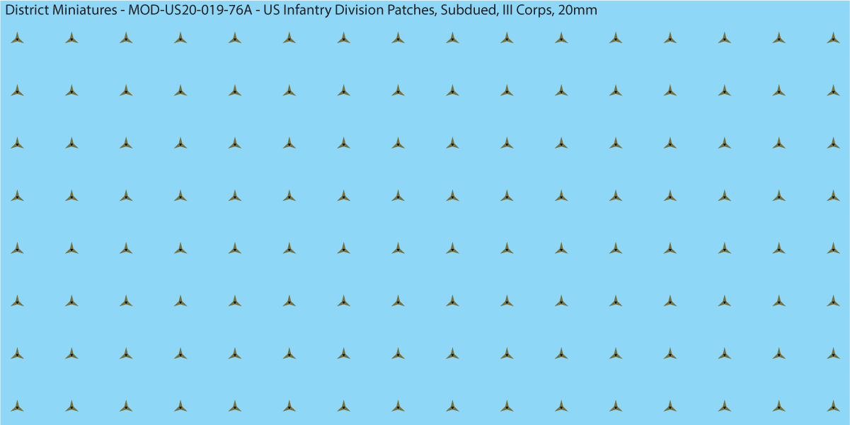 Modern US - US Infantry Division Patches, Subdued (Multiple Options), 20mm Decals