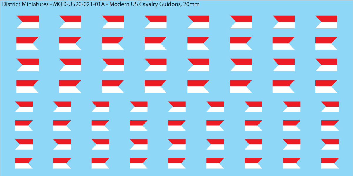 Modern US Cavalry Guidons, 20mm Decals