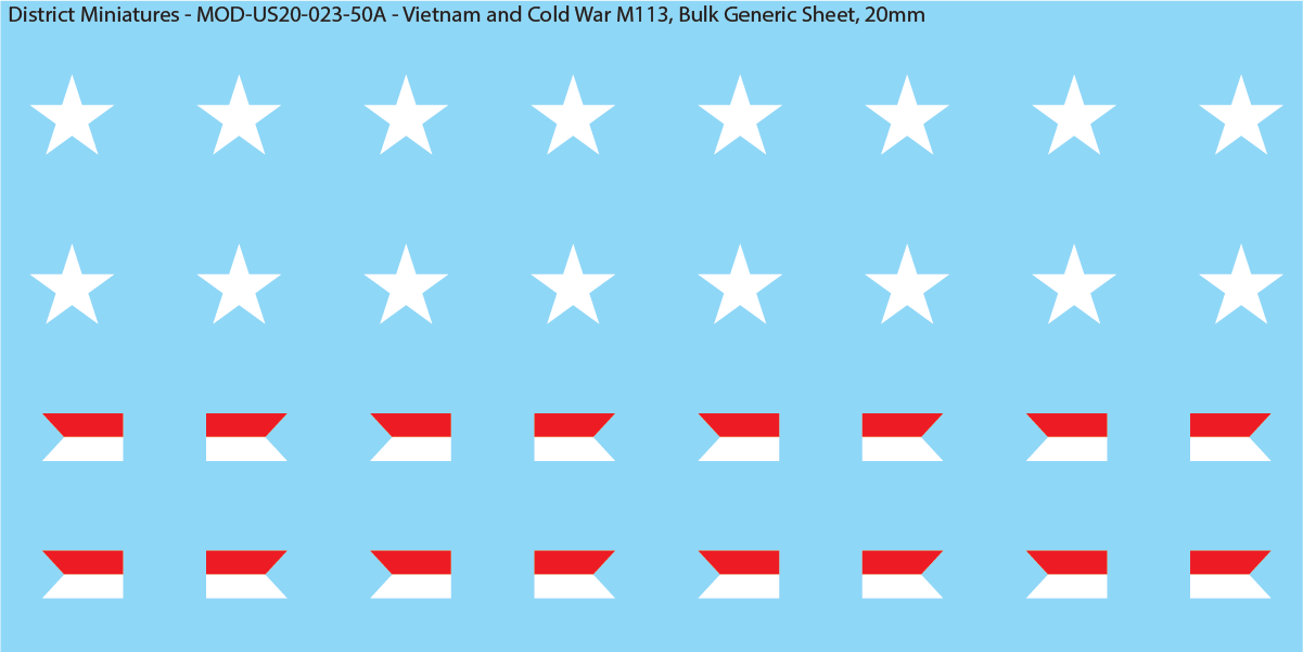 Vietnam and Cold War Era M113 (Multiple Options), 20mm Decals