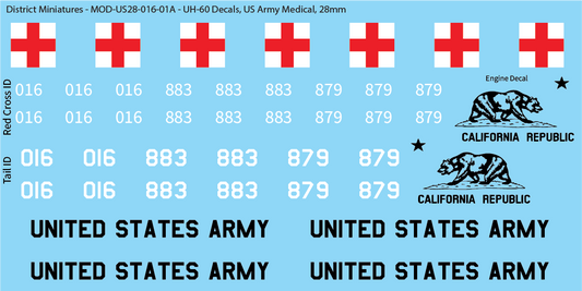 US Army UH-60 Decals (Multiple Options), 28mm