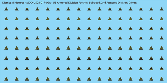 Modern US - US Armored Division Patched, Subdued (Multiple Options), 28mm Decals