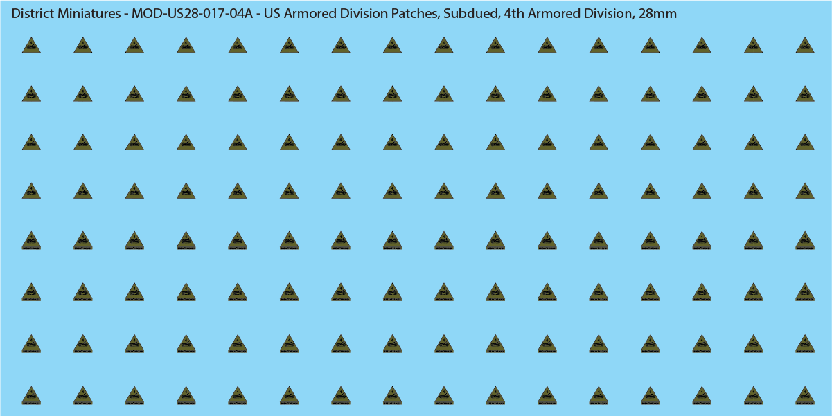 Modern US - US Armored Division Patched, Subdued (Multiple Options), 28mm Decals