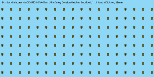 Modern US - US Infantry Division Patches, Subdued (Multiple Options), 28mm Decals