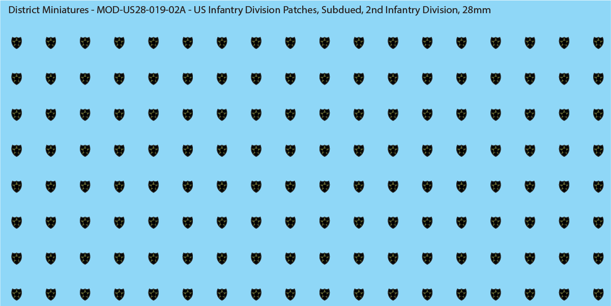 Modern US - US Infantry Division Patches, Subdued (Multiple Options), 28mm Decals