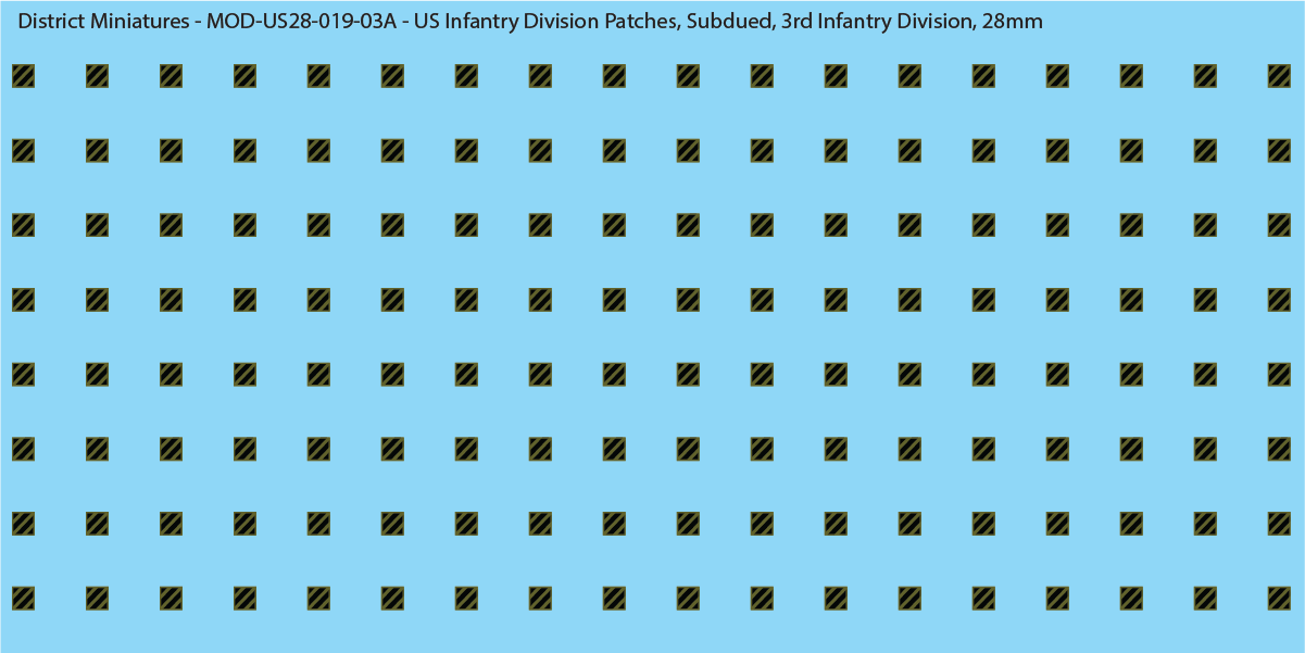 Modern US - US Infantry Division Patches, Subdued (Multiple Options), 28mm Decals