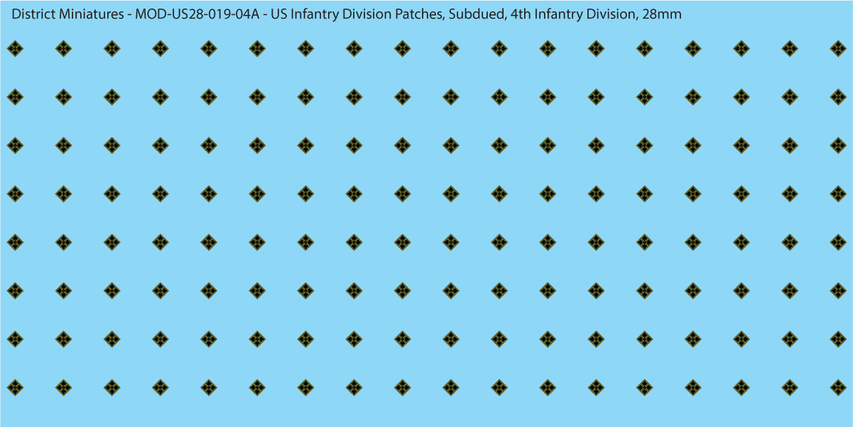 Modern US - US Infantry Division Patches, Subdued (Multiple Options), 28mm Decals