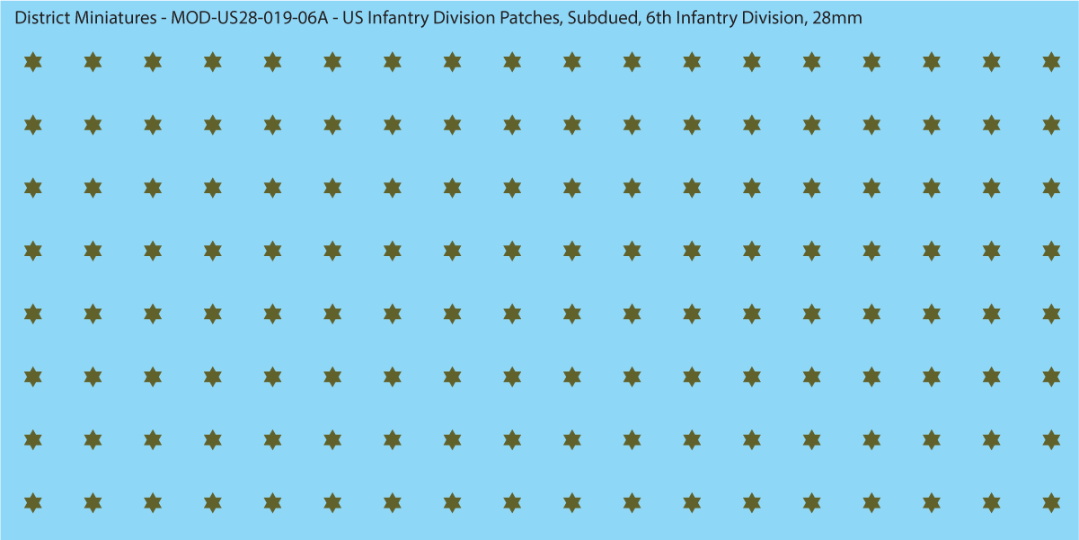 Modern US - US Infantry Division Patches, Subdued (Multiple Options), 28mm Decals