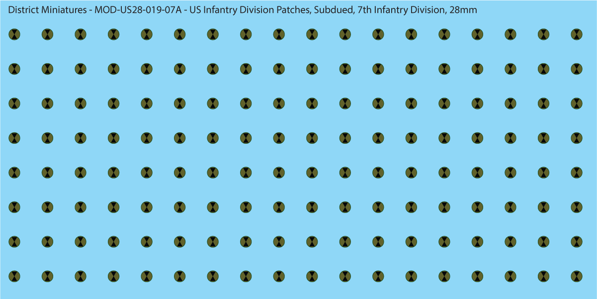 Modern US - US Infantry Division Patches, Subdued (Multiple Options), 28mm Decals