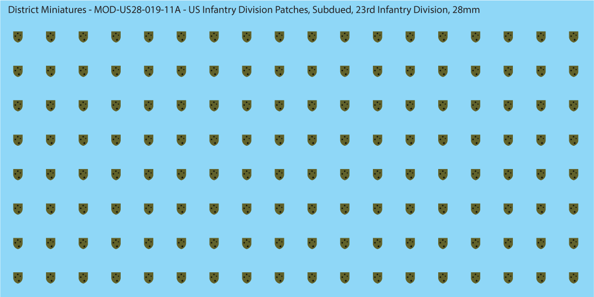 Modern US - US Infantry Division Patches, Subdued (Multiple Options), 28mm Decals