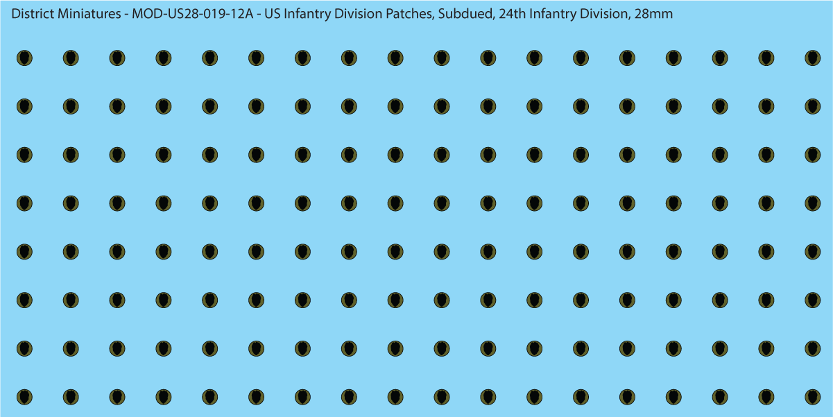 Modern US - US Infantry Division Patches, Subdued (Multiple Options), 28mm Decals