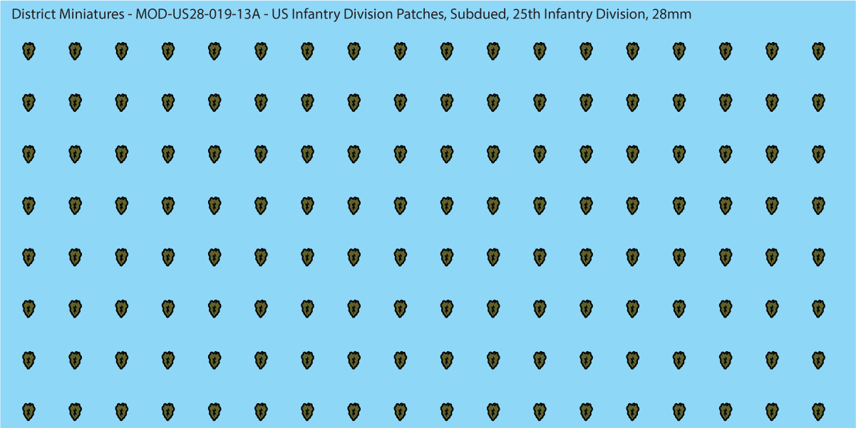 Modern US - US Infantry Division Patches, Subdued (Multiple Options), 28mm Decals