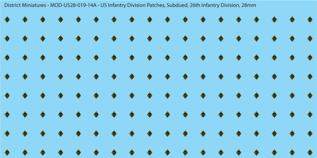 Modern US - US Infantry Division Patches, Subdued (Multiple Options), 28mm Decals