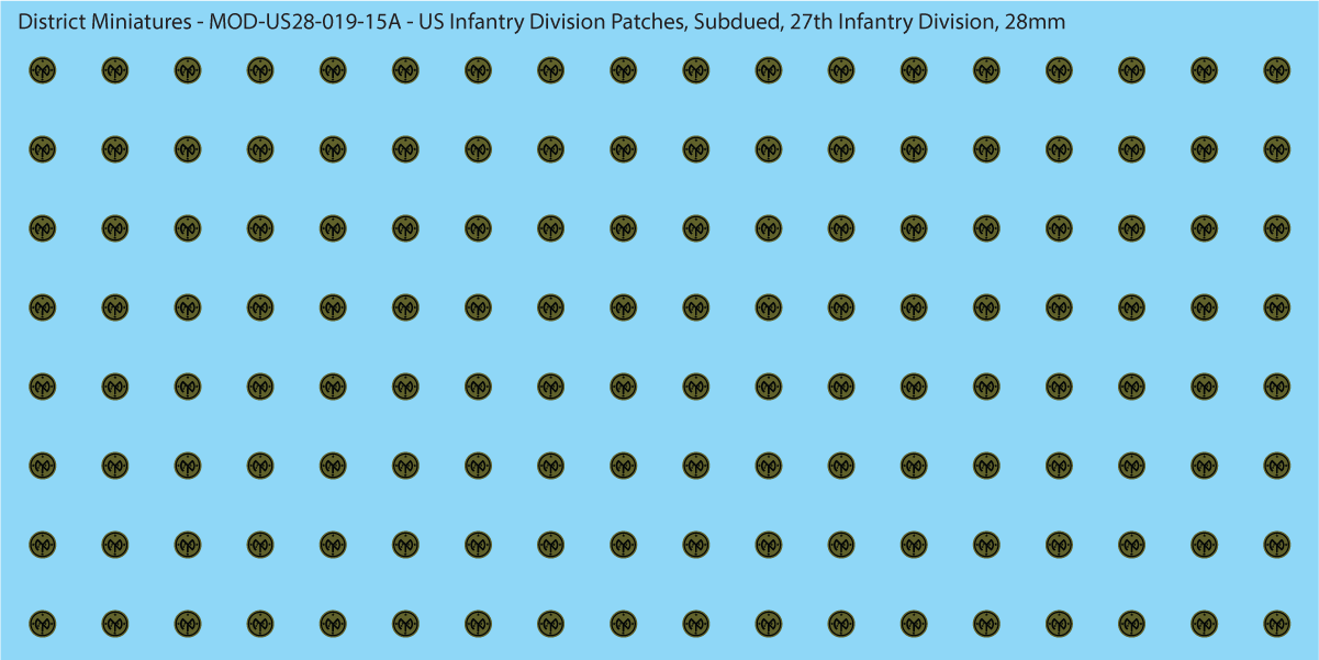 Modern US - US Infantry Division Patches, Subdued (Multiple Options), 28mm Decals