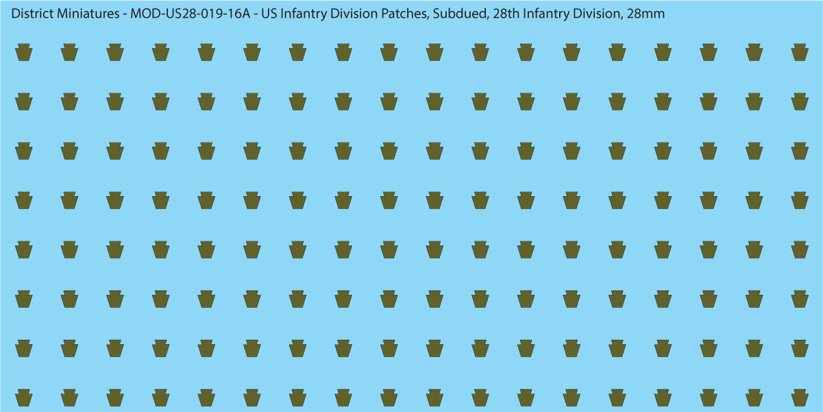 Modern US - US Infantry Division Patches, Subdued (Multiple Options), 28mm Decals