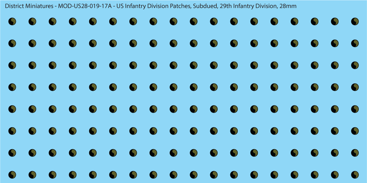 Modern US - US Infantry Division Patches, Subdued (Multiple Options), 28mm Decals