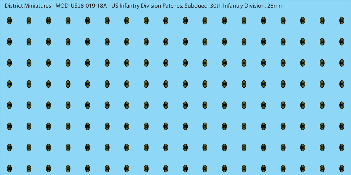 Modern US - US Infantry Division Patches, Subdued (Multiple Options), 28mm Decals