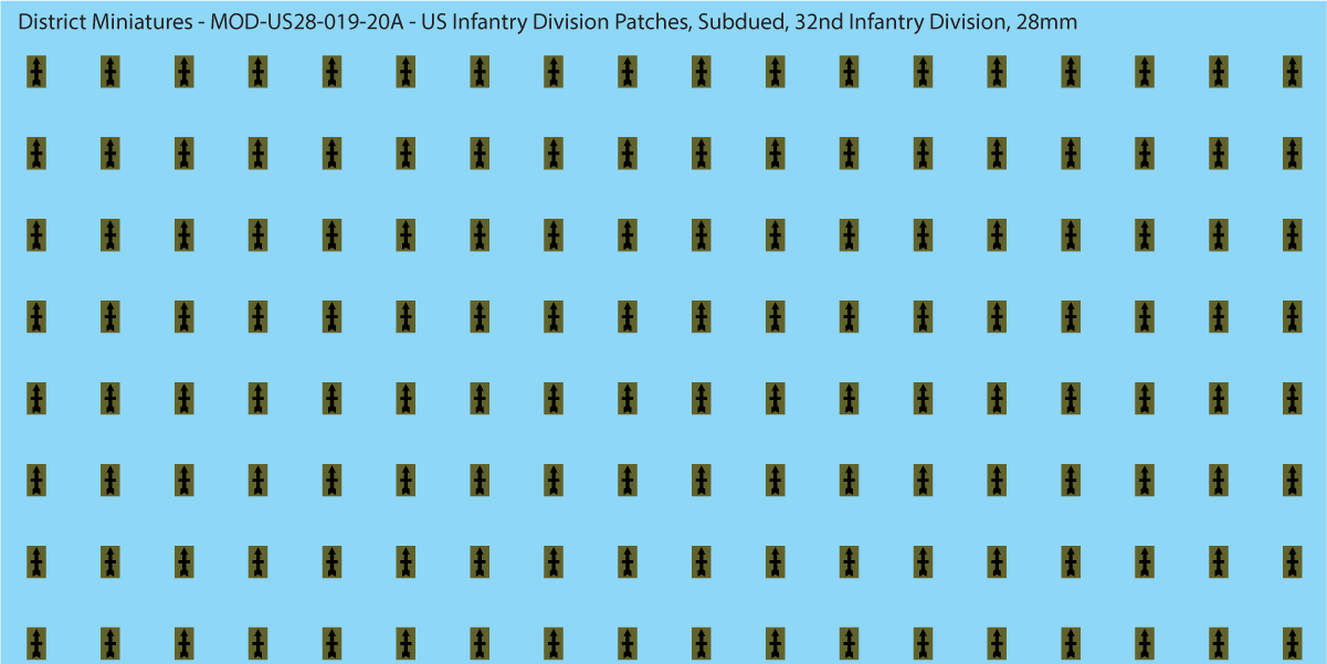 Modern US - US Infantry Division Patches, Subdued (Multiple Options), 28mm Decals